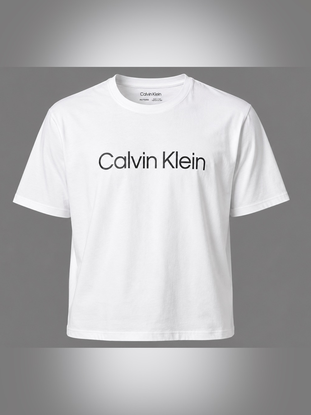 Calvin Klein Logo Tee | White Minimalist Graphic T-Shirt | XXL